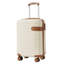 Ensembles de valises 3 pièces, valises de transport légères en plastique rigide à roulettes 22 po x 14 po x 9 po, approuvées par les compagnies aériennes, 20 po, crème