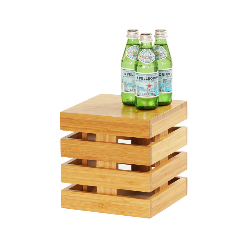 Square Crate Riser, 9" H x 9" W x 9" D, Bamboo