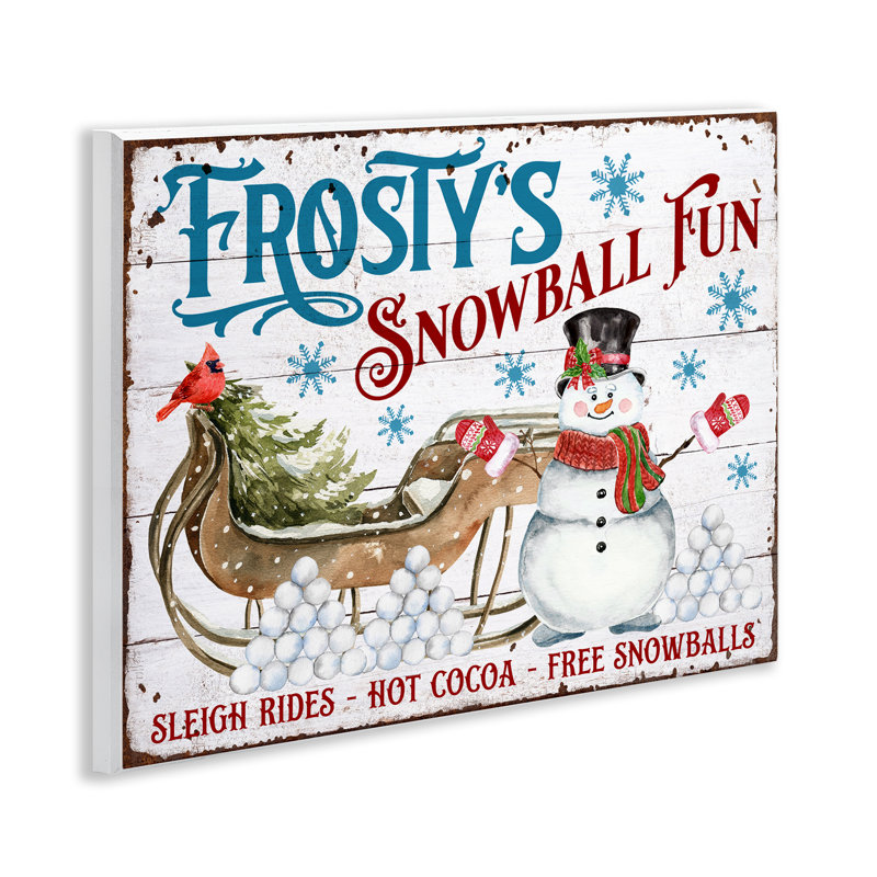 Frosty's Snowball Fun Canvas Wall Art by Creatif Belle