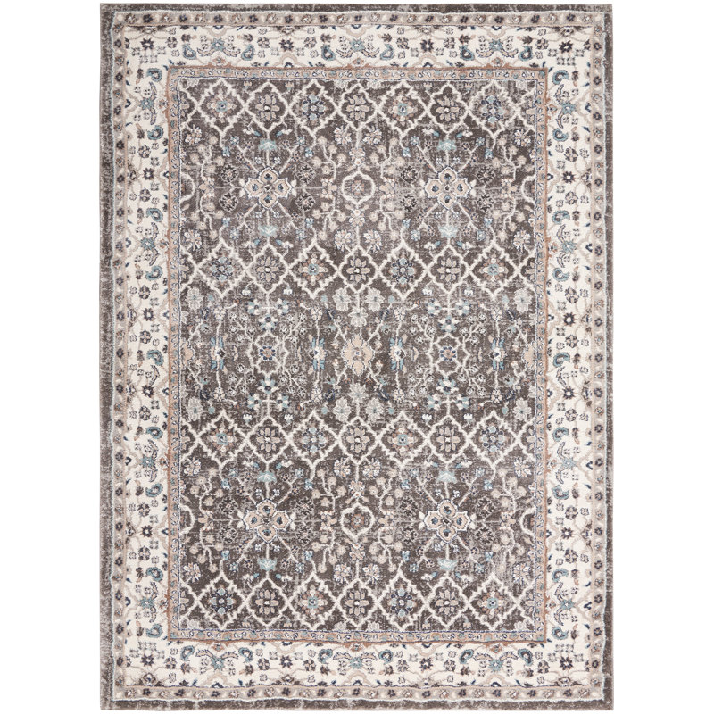 Tapis gris en polypropylène Guram American Manor, Rectangle 7 pi 10 po x 9 pi 10 po