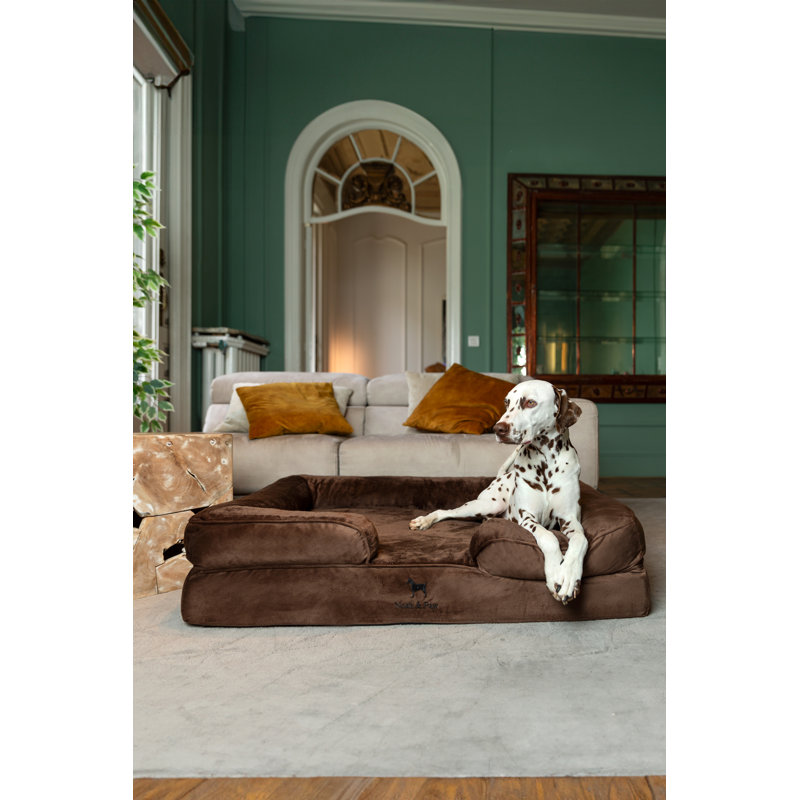 Noah & Paw Giant Dog Bed XXL,  Orthopedic Dog Beds, Eggshell Memory Foam Infused with Cooling Gel, Inner Cover, Waterproof, Machine Washable (Velvet Sofa Collection)