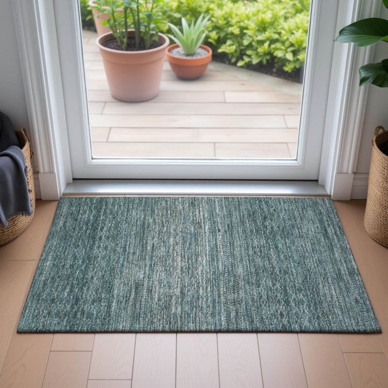 Machine Washable Indoor/Outdoor Amanda ACN2150 Striped Rug, Rectangle 1'8" x 2'6"