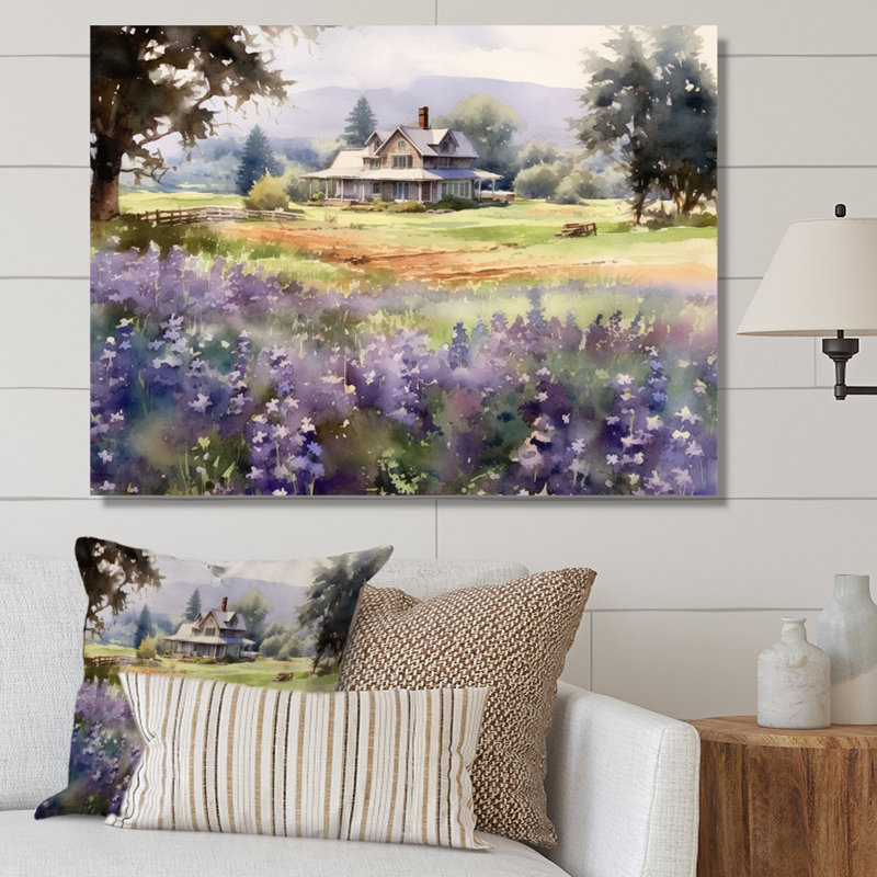 «Calming Lavender Hues IV» - art mural lavande, Toile tendue, H 30 po x l 40 po x P 1,5 po