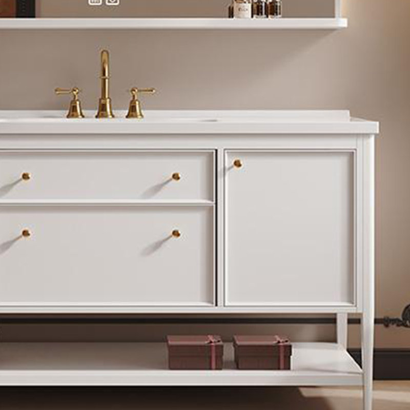 Armoire de salle de bain rétro style français, Blanc, H 31,5 po x l 47,64 po x P 19,69 po