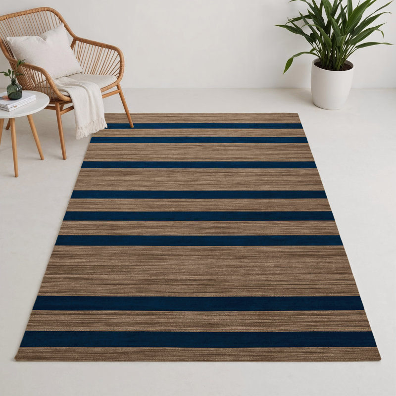 Tapis intérieur / extérieur gris HorizontalStripes, Rectangulaire 3 pi x 5 pi