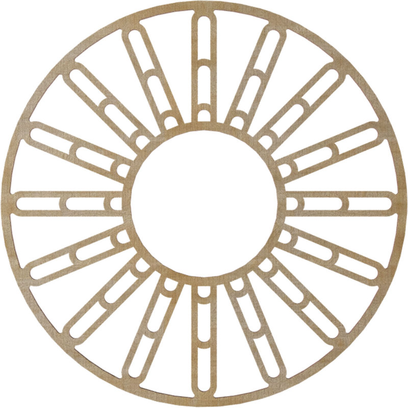 Médaillon de plafond en bois ajouré 26 po x 9 1/2 po x P 3/8 po Hale, H 26 po x l 26 po x P 0,38 po, Hickory