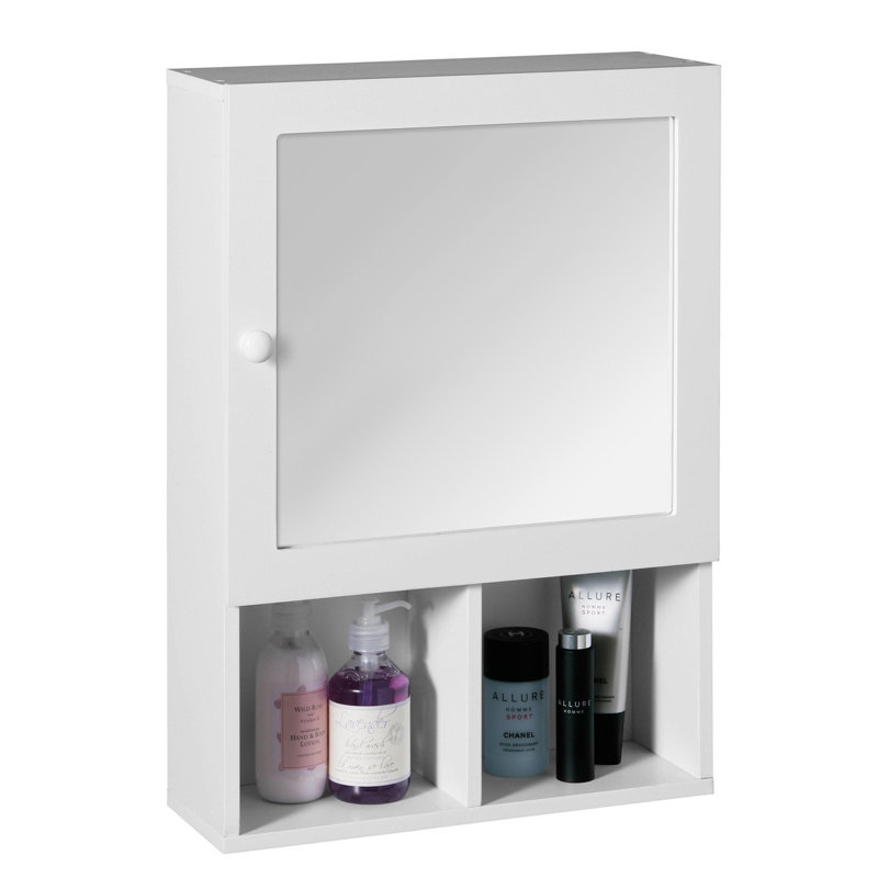 400mm W 560mm H Surface Framed Medicine Cabinet Mirror 4 Fixed
