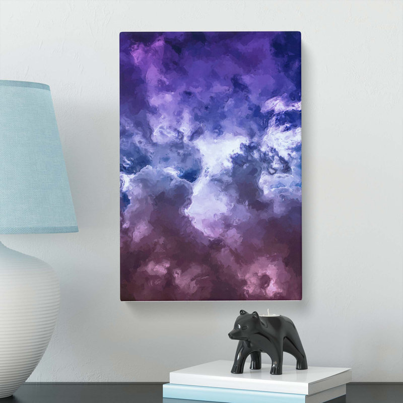 Purple Clouds In Abstract - Wrapped Canvas Print, 60cm H x 40cm W x 3cm D