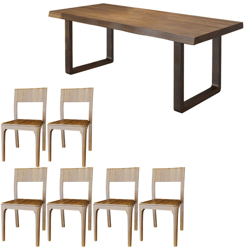 Modern simple solid wood dining table set.., 29.5"H x 62.9"L x 31.4"W