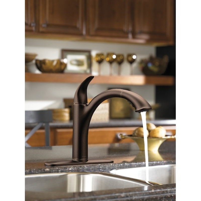 Robinet de cuisine à poignée simple avec Duralock Camerist, Bronze frotté à l'huile
