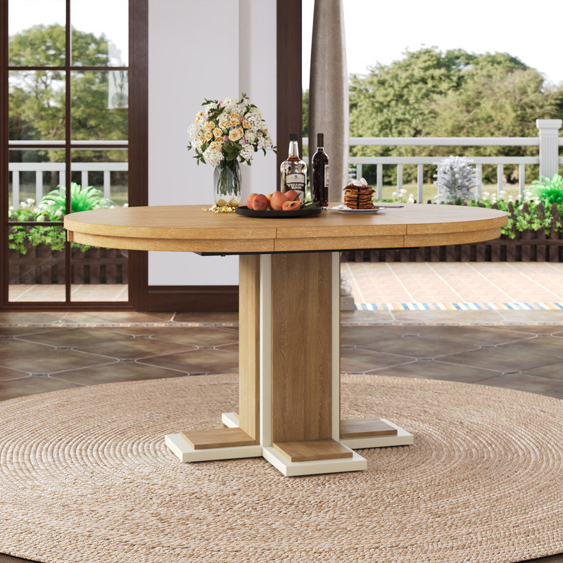 Extendable Dining Table, Natural Wood Wash