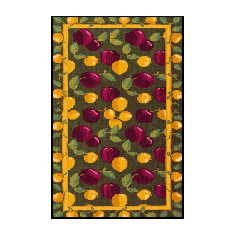  Tapis lavable avec des fruits Plumcot, Rectangle de 5 pi x 8 pi