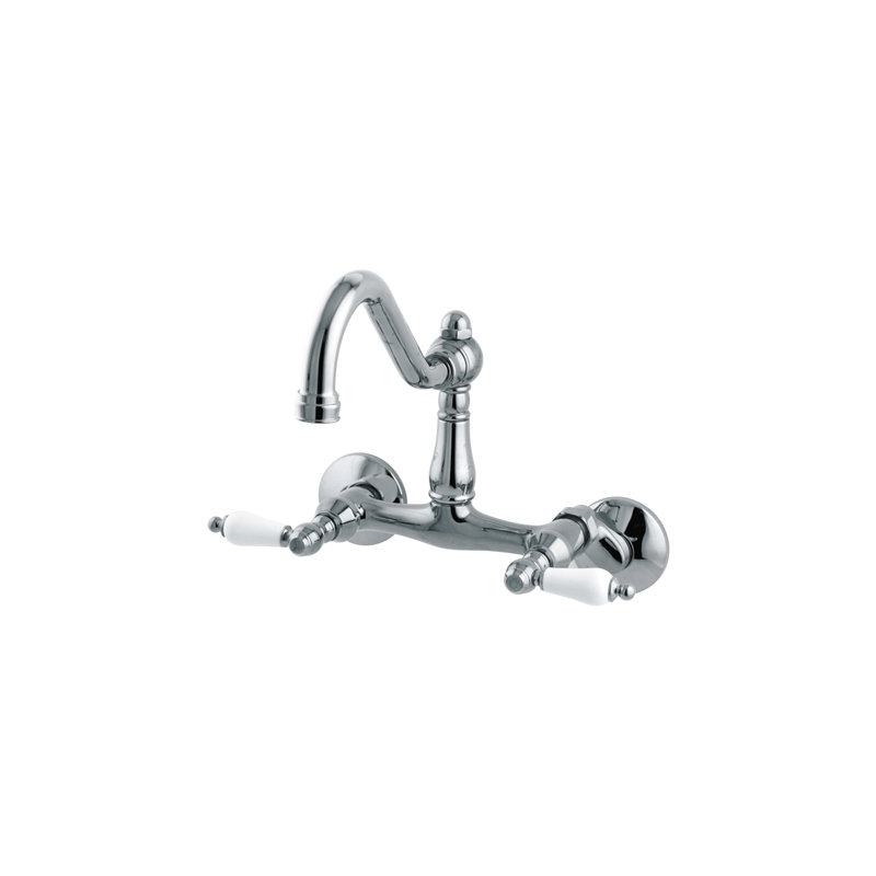 Double Handle Kitchen Faucet, Polished Chrome
