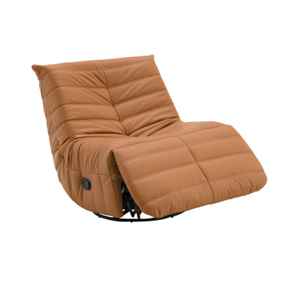 Talmon Orange Synthenic Leather Glider Recliner With Swivel