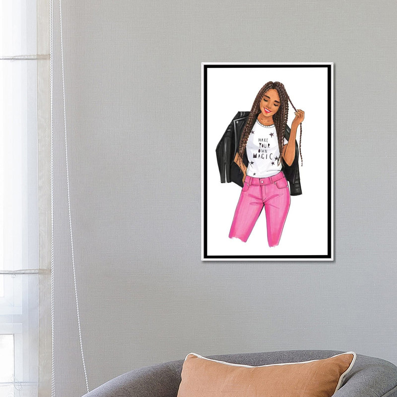 «Make Your Own Magic, Girl» par Rongrong DeVoe - reproduction d'art, H 26 po x l 18 po x 1,5 po, Toile blanche encadrée