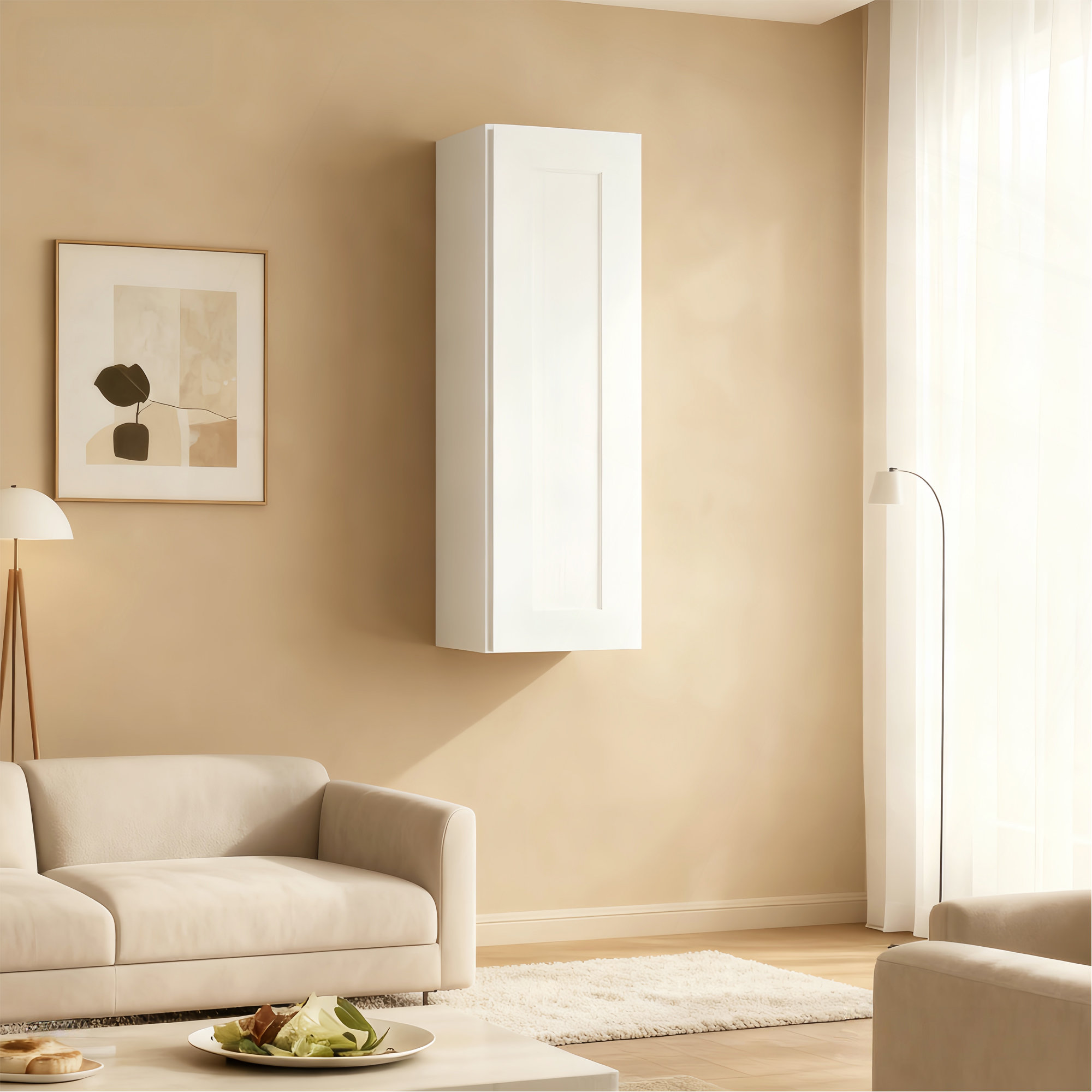 Dovecove Solid Wood Single Door Wall Cabinet 1 Door And 3 Shelves For ...