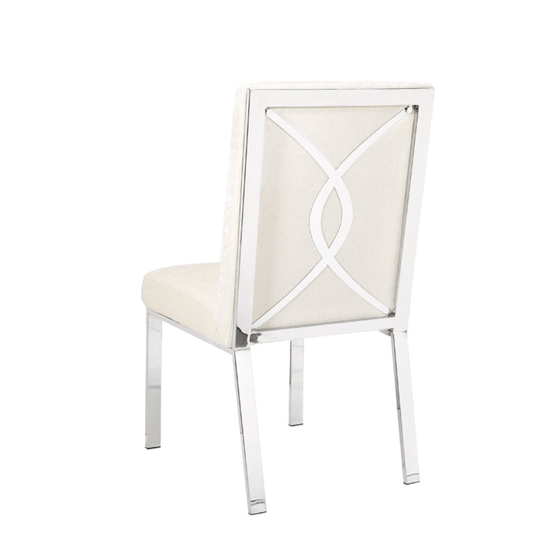 Chaise d'appoint rembourrée Kemper, Ivoire