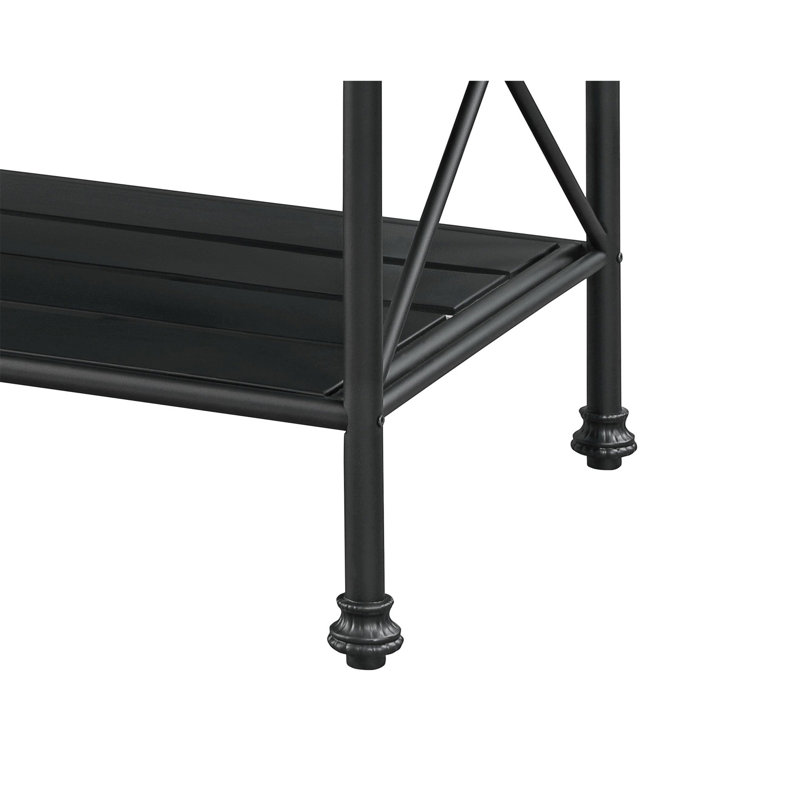Kitchen Island With 2-Tier Metal Shelf