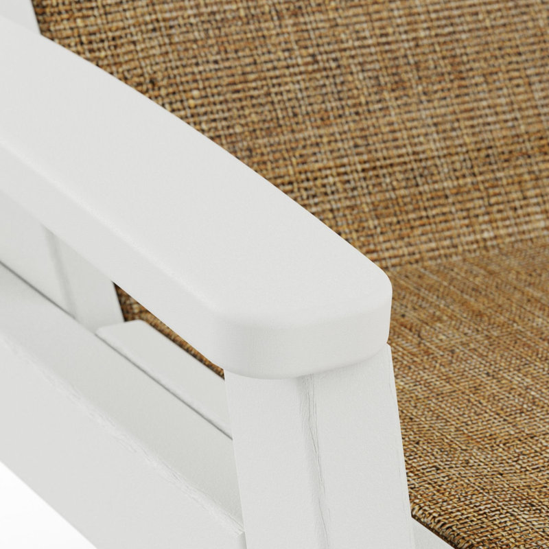 POLYWOOD Coastal Chaise with Wheels, White, Dune Burlap Revolution®