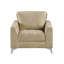 Chaise avec accoudoirs moderne et contemporaine de 37 pi en microfibre polie Edwinn, pieds en métal avec finition argent-2084561692