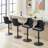 Swivel Upholstered Adjustable Height Bar Stool(Set of 4)-936313336