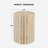 Solid Wood Vertical Slat Cylindrical Natural Finish End Table