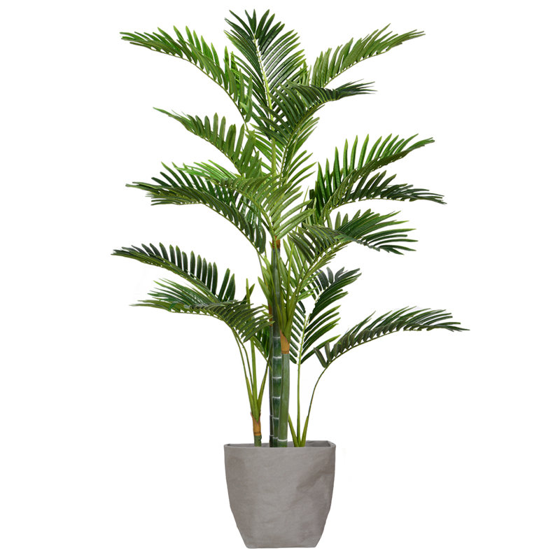 Palmier artificiel artificiel rétro 48 po avec pot de fleurs artificiel, Ensemble de 1