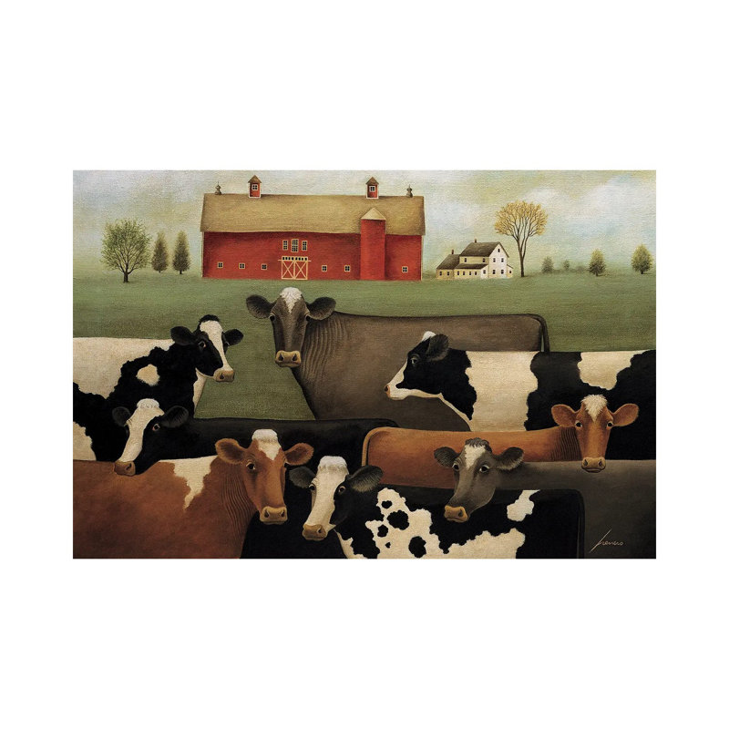 Eight Cows by Lowell Herrero - Wrapped Canvas Gallery-Wrapped Canvas Giclée, 20.32 cm H x 30.48 cm W