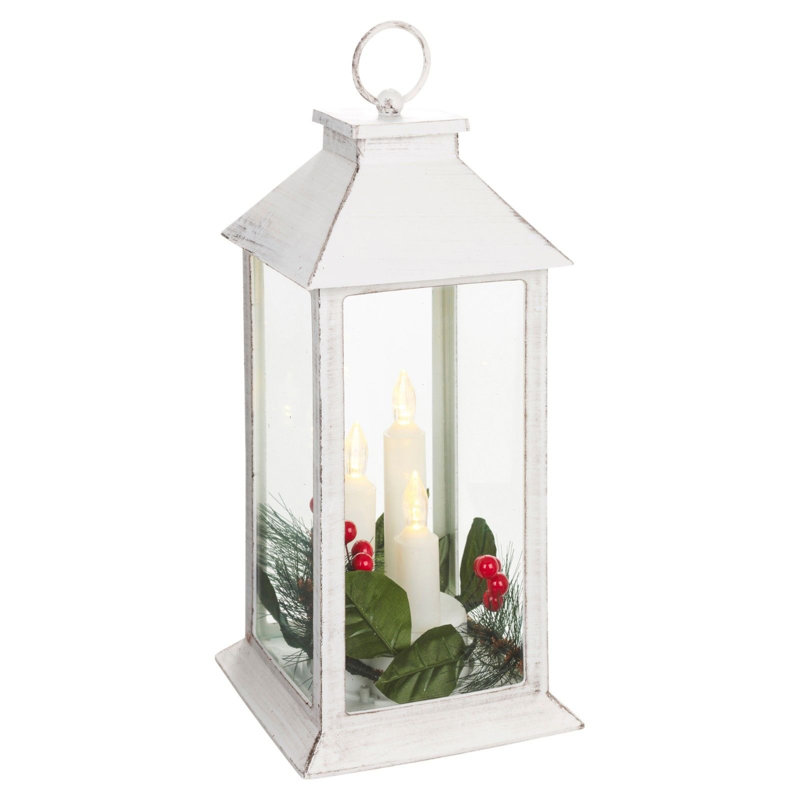 Plastic / Acrylic Lantern with Candle Included, White