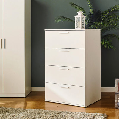 Oliver Farmhouse Four-Drawer Jumbo Chest In White