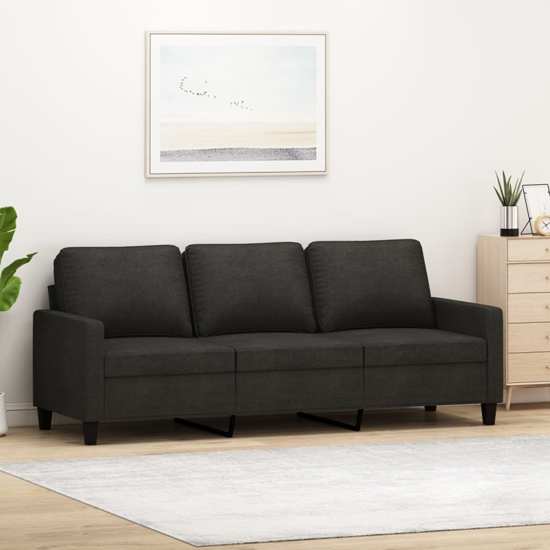 Canapé rembourré Adelys, 100 % polyester noir