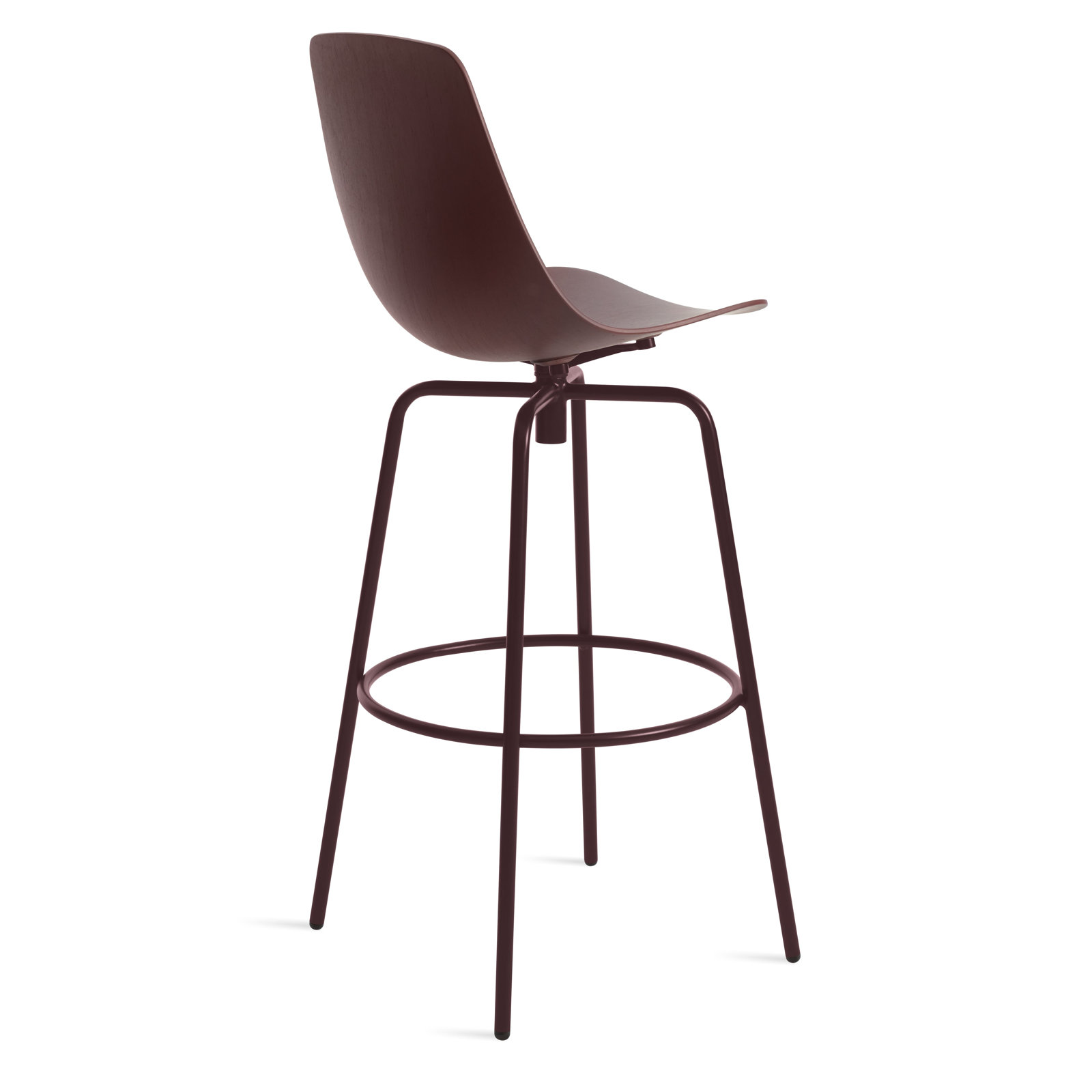 Clean Cut Swivel Bar and Counter Stool, Bar Stool (31" Seat Height), Oxblood Genuine Leather