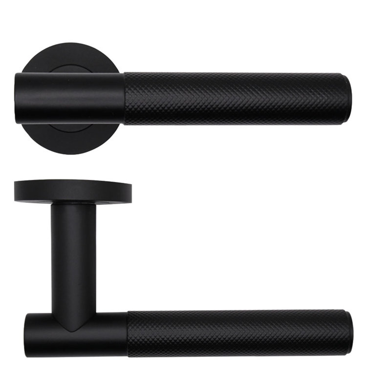 Orta Lock Door Handle, Powder Coated Black