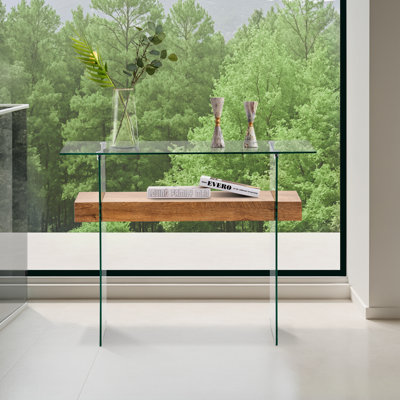 100cm Glass Console Table