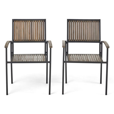 Bridget Wood And Metal Chair,Set Of 2