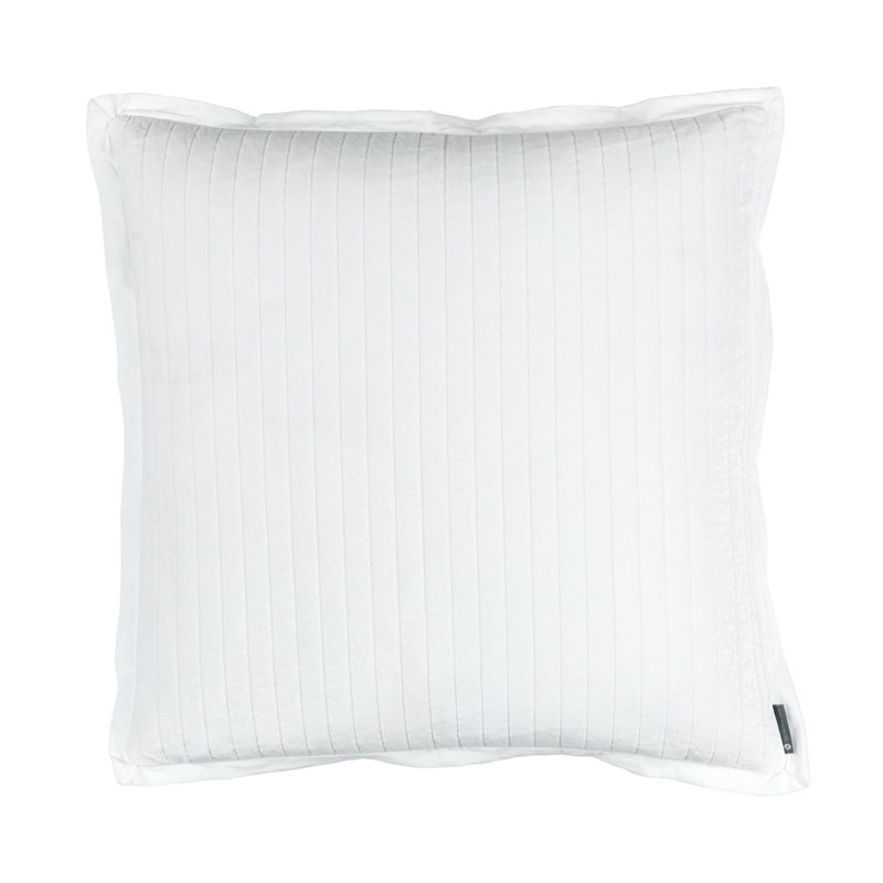 Aria Velvet Euro Pillow Cover & Insert, White