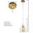 1-Light Antique Brass Mini Pendant, Contemporary Double-Layer Glass Suspended Lighting for Dining Room & Kitchen