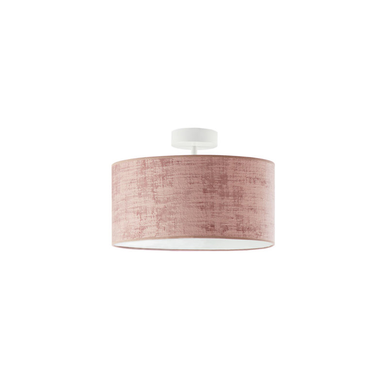 Vannatter Fabric Semi Flush Mount, White, Powder Pink