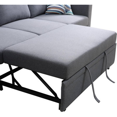 83"Convertible Sofa Couch With Pull Out Bed And Storage by Ebern Designs