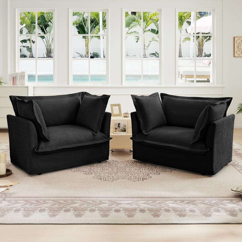 Chaises d'appoint rembourrées avec grands coussins Cassius