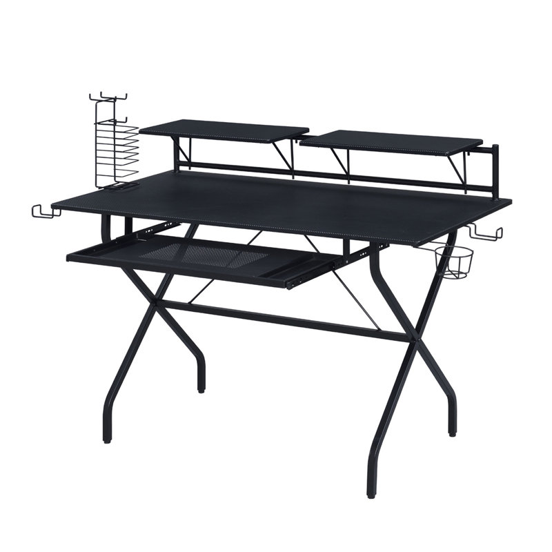 Rectangular Computer Desk with Keyboard Tray