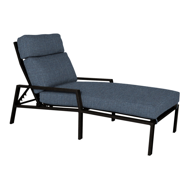 Aris Outdoor Chaise Lounge, Carbon Black, Alcazar Redwood