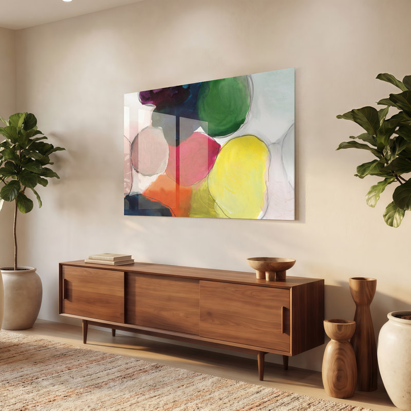 « the party abstract », reproduction de peinture à l’aquarelle sur verre