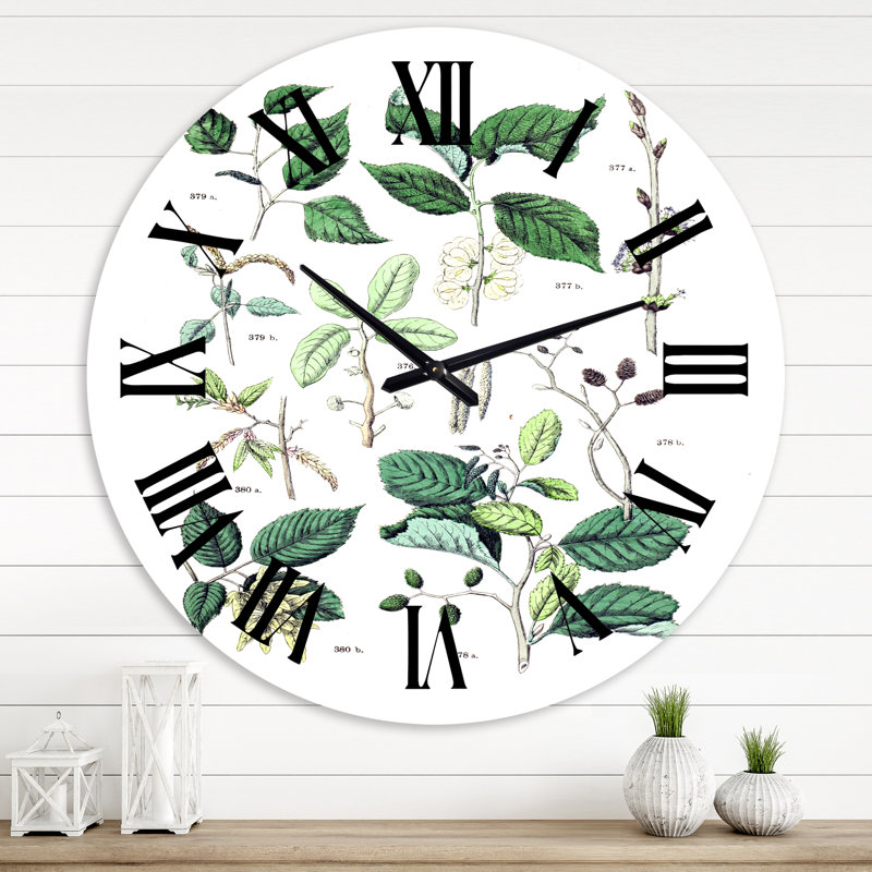 Vintage Botanicals - horloge murale traditionnelle, Moyenne