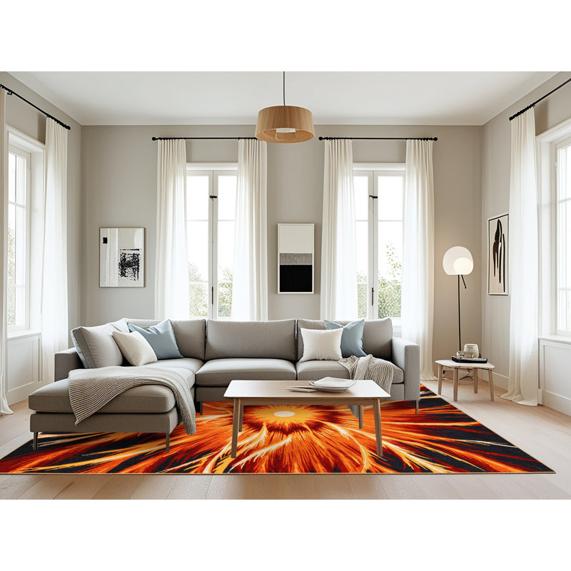 Tapis brun lavable à la machine, Rectangulaire 8 pi x 10 pi