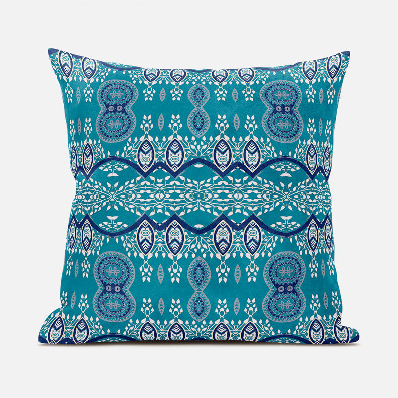 Indoor / Outdoor Square Cushion, Aqua, 51cm H x 51cm W
