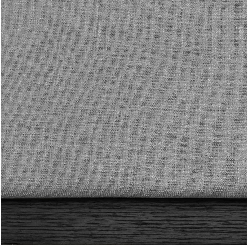 Lit à panneau tapissier Citori, Tissu texturé en lin gris, Double