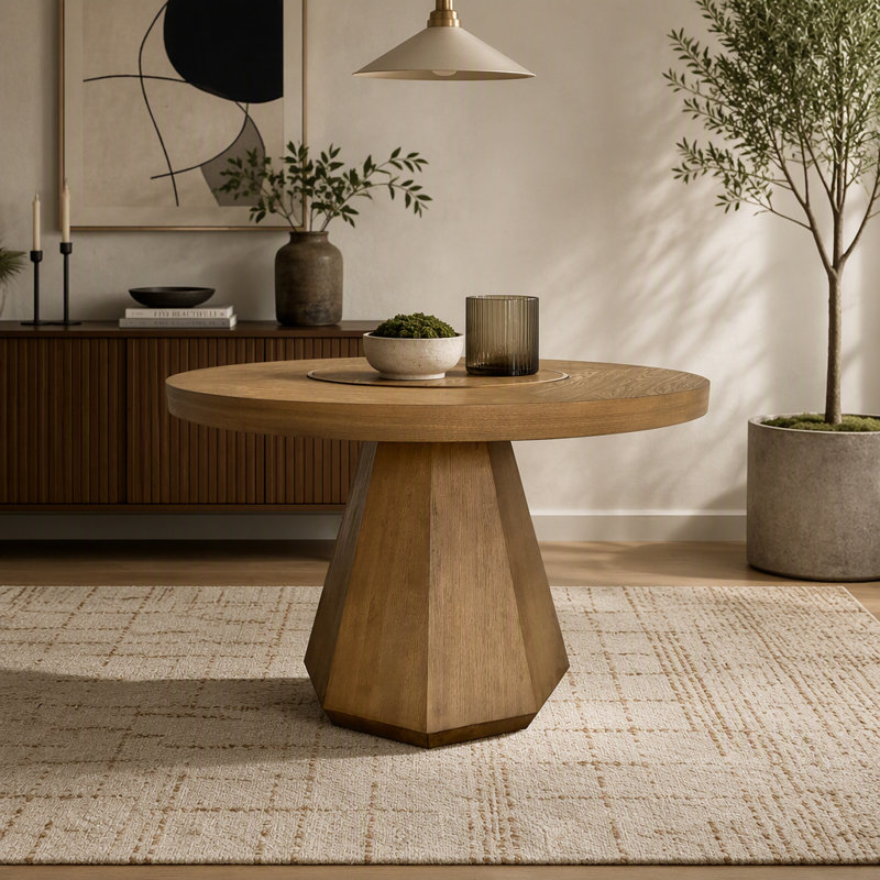 Table de salle à manger ronde avec plateau tournant