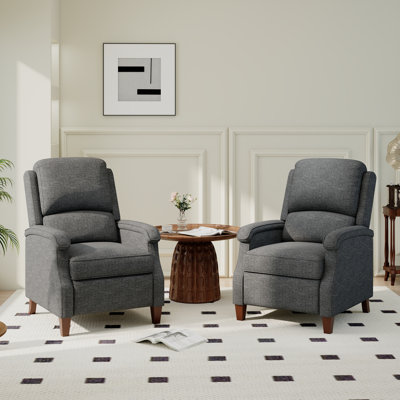 Upholstered 30.3'' Wide Push-Back Manual Recliner Chair for Living Room Set of 2