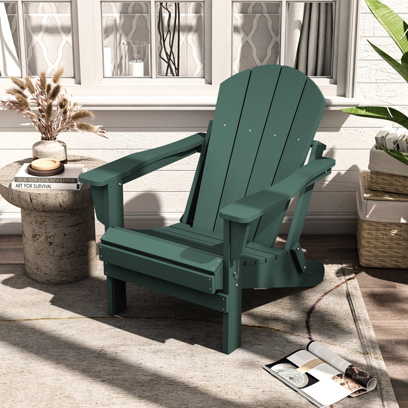 Chaise Adirondack pliante en plastique Hyginos, Vert